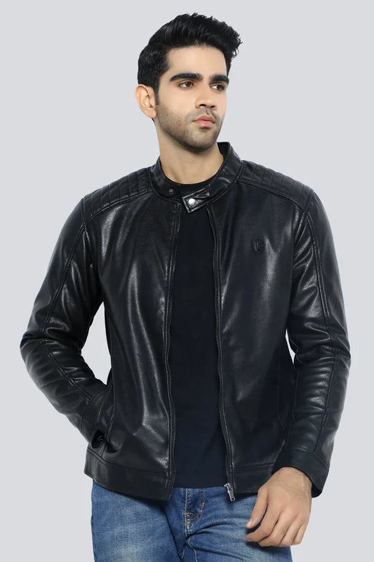 Black leather jacket